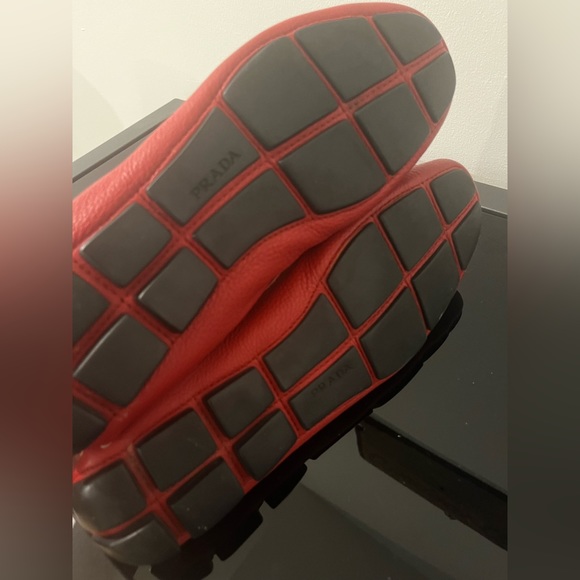 Prada Red Leather Loafers - Men’s (US 9, Italian 8) - Picture 5 of 6